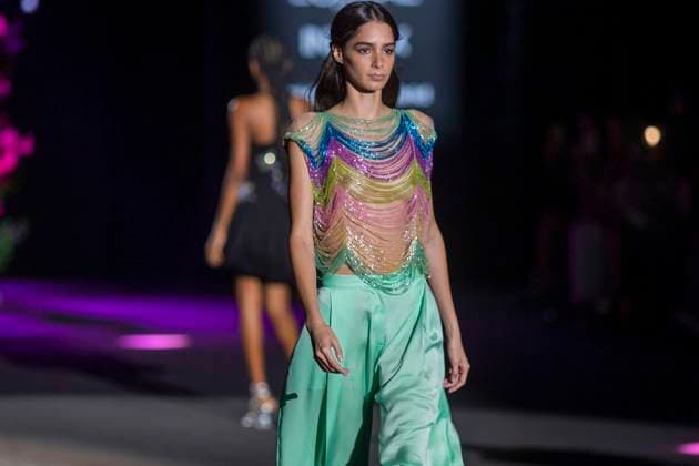 September 20, 2025, Madrid, Madrid, Spain: A model walks the runway for during the Odette Alvarez Spring Summer 2026 collection runway show during the 40th Mercedes-Benz Fashion Week in Madrid. Madrid Spain - ZUMAs296 20250920_znp_s296_014 Copyright: xLuisxSotox