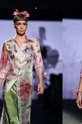 Mercedes-Benz Fashion Week de Madrid - 20 Sep 2025 A model walks the runway wearing a design by MALNE during the Mercedes-Benz Fashion Week de Madrid in IFERMA. Madrid Spain Copyright: xAtilanoxGarciax xSOPAxImagesx FOTO48609