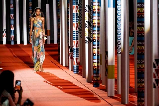 Model at the Dolores CortÃ s Fashion Show at the Mercedes Benz Fashion Week Madrid Spring Summer 2026 at the Ifema Madrid exhibition center, 20 09 2025 Foto:xDyDxFotografosx xFuturexImagex cortes_5931