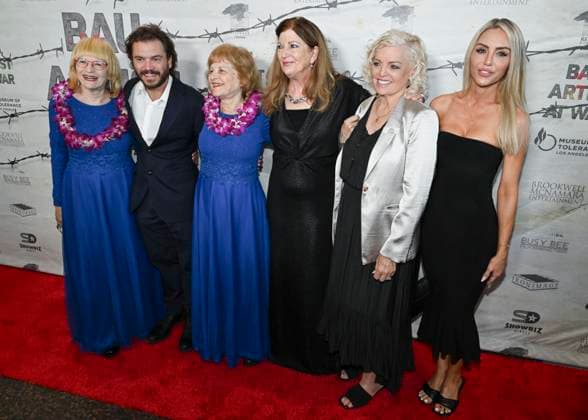 September 21, 2025, Los Angeles, California, USA: (L-R) CILA BAU, EMILE HIRSCH, HADASSA BAU and DEBORAH SMERECNIK attend Bau, Artist At War World Premiere. Los Angeles USA - ZUMAb173 20250921_aap_b173_060 Copyright: xBillyxBennightx
