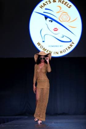 A model walks the runway wearing a creation by Krissi and Priya brand during the second annual Hats & Heels event by Rotary Trinidad and Tobago Hats & Heels event IN Port of Spain, Trinidad and Tobago, 21 September 2025. The event, which commemorates the United Nations International Day of Peace, aims to support Rotary s peacebuilding initiatives, particularly its youth empowerment project and support initiatives. Hats & Heels, a fashion show to raise funds for youth projects !ACHTUNG: NUR REDAKTIONELLE NUTZUNG!  Copyright: xAndreaxDexSilvax USA4722 20250922-55017995432_1