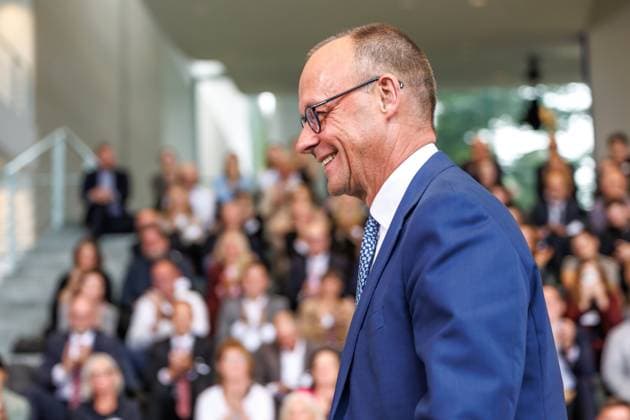 Award ceremony for the national winners of the startsocial competition Press event at the award ceremony for the national winners of the startsocial competition with Federal Chancellor Friedrich Merz CDU in Berlin on 22 09 2025 Berlin Berlin Germany Chancellery