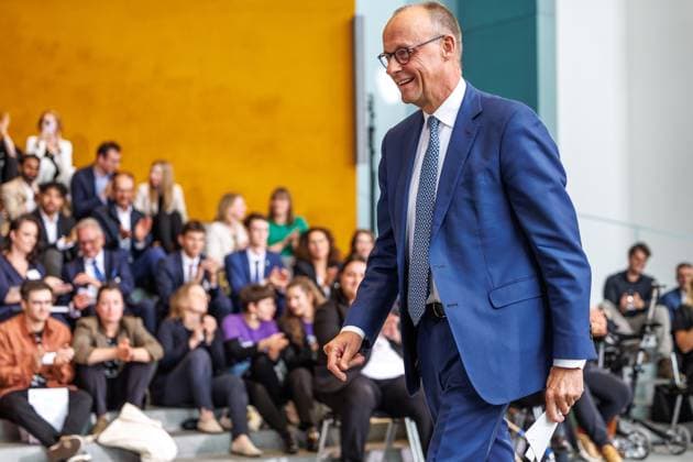 Award ceremony for the national winners of the startsocial competition Press event at the award ceremony for the national winners of the startsocial competition with Federal Chancellor Friedrich Merz CDU in Berlin on 22 09 2025 Berlin Berlin Germany Chancellery