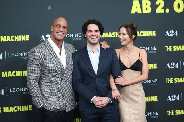 Premiere THE SMASHING MACHINE Between Triumph and Abyss Dwayne The Rock Johnson Emily Blunt Director and screenwriter Benny Safdie German premiere at the Berlin Zoo Palast Cinema of THE SMASHING MACHINE Between Triumph and Abyss Copyright: xx