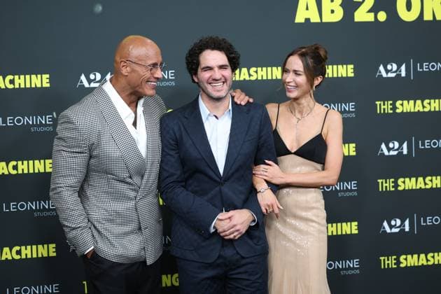 Premiere THE SMASHING MACHINE Between Triumph and Abyss Dwayne The Rock Johnson Emily Blunt Director and screenwriter Benny Safdie German premiere at the Berlin Zoo Palast Cinema of THE SMASHING MACHINE Between Triumph and Abyss Copyright: xx
