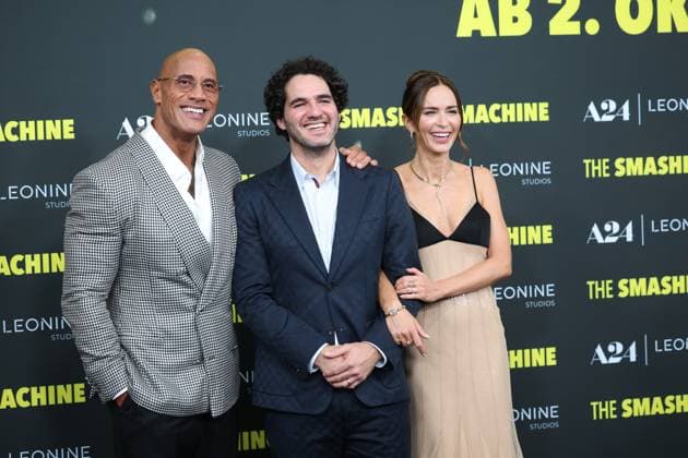 Premiere THE SMASHING MACHINE Between Triumph and Abyss Dwayne The Rock Johnson Emily Blunt Director and screenwriter Benny Safdie German premiere at the Berlin Zoo Palast Cinema of THE SMASHING MACHINE Between Triumph and Abyss Copyright: xx