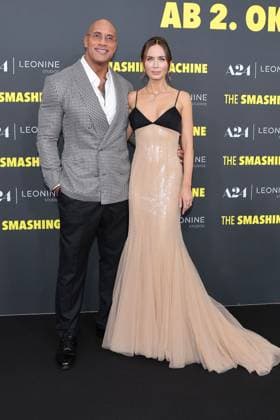 Dwayne Johnson and Emily Blunt attend The Smashing Machine premiere at Zoo Palast on September 22, 2025 in Berlin, Germany The Smashing Machine Berlin Premiere on on September 22, 2025 in Berlin, Germany
