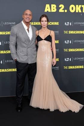 Dwayne Johnson and Emily Blunt at THE SMASHING MACHINE movie premiere at Zoo Palast in Berlin on 22 09 2025 in Berlin The Smashing Machine movie premiere in Berlin