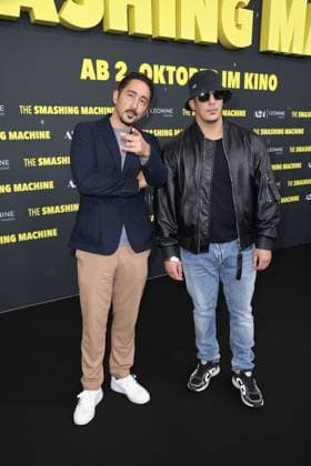 Eko Fresh and Farid Bang at THE SMASHING MACHINE movie premiere at Zoo Palast in Berlin on 22 09 2025 in Berlin The Smashing Machine movie premiere in Berlin