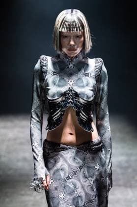 Hengdi Wang SS26 Show at London Fashion Week LONDON, UNITED KINGDOM - SEPTEMBER 22: A model walks the runway during Hengdi Wang Spring Summer 2026 show at London Fashion Week in London, United Kingdom on September 22, 2025. Wiktor Szymanowicz Anadolu London United Kingdom. Editorial use only. Please get in touch for any other usage.  Copyright: x2025xAnadoluxWiktorxSzymanowiczx