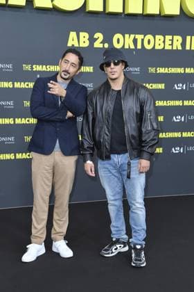 Eko Fresh and Farid Bang at the German premiere of THE SMASHING MACHINE in Berlin on 22 09 2025