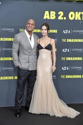 Dwayne Johnson and Emily Blunt at the German premiere of THE SMASHING MACHINE in Berlin on 22 09 2025