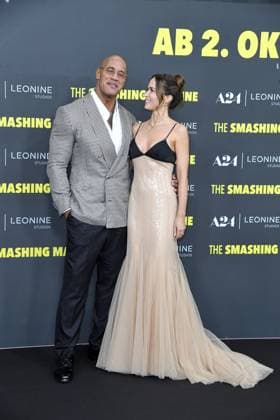 Dwayne Johnson and Emily Blunt at the German premiere of THE SMASHING MACHINE in Berlin on 22 09 2025