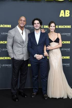 Dwayne Johnson, Benny Safdie and Emily Blunt at the German premiere of THE SMASHING MACHINE in Berlin on 22 09 2025
