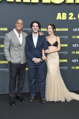 Dwayne Johnson, Benny Safdie and Emily Blunt at the German premiere of THE SMASHING MACHINE in Berlin on 22 09 2025