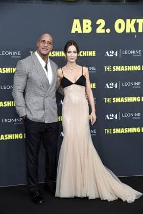 Dwayne Johnson and Emily Blunt at the German premiere of THE SMASHING MACHINE in Berlin on 22 09 2025