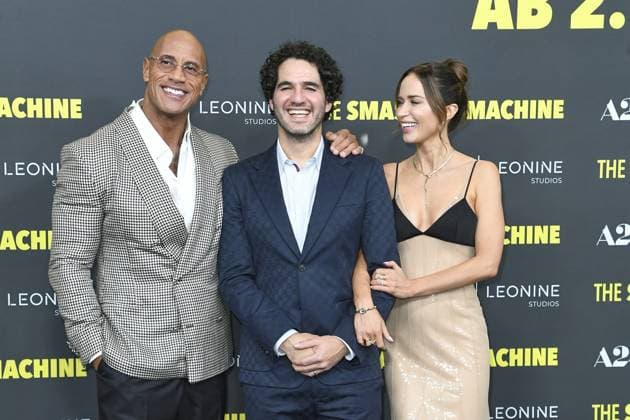 Dwayne Johnson, Benny Safdie and Emily Blunt at the German premiere of THE SMASHING MACHINE in Berlin on 22 09 2025