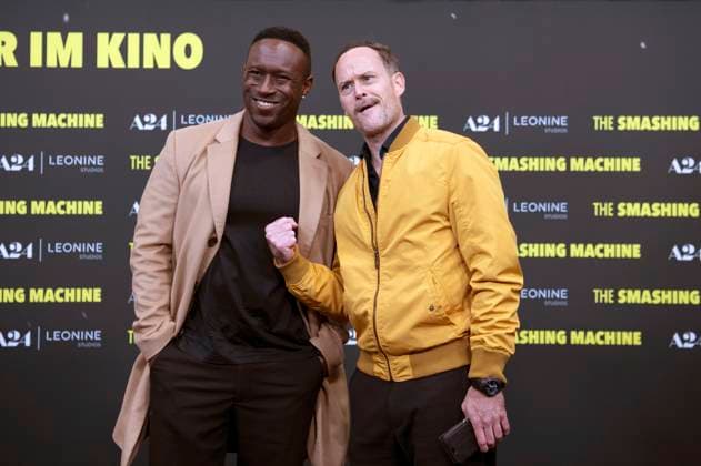 Jerry Kwarteng and Nico Birnbaum at the premiere of the movie The Smashing Machine at Zoo Palast Berlin, 22 09 2025 Foto:xJ.xKnowlesx xFuturexImagex machine_5785