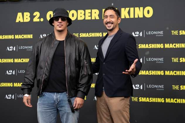 Farid Bang and Eko Fresh at the premiere of the movie The Smashing Machine at Zoo Palast Berlin, 22 09 2025 Foto:xJ.xKnowlesx xFuturexImagex machine_5793