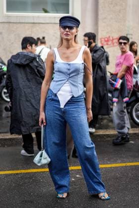 Street Style at Milan Fashion Week 2025 - Diesel in Milan, Italy on 23 September 2025. Street Style: A guest is seen outside of the Diesel fashion show during the Milan Fashion Week Womenswear Spring Summer 2026 in Milan, Italy on 23 September 2025., Credit:Stefano Costantino TTL Avalon Italy, Milan  Copyright: xStefanoxCostantinoxTTLx xAvalonx 1039630624