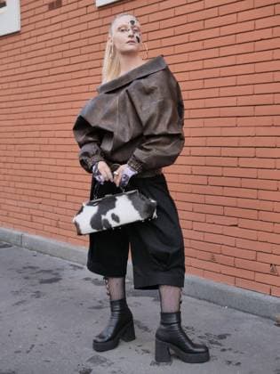 Milan, Milan Women s Fashion Week Spring Summer 2026 - Women s Fashion, Spring Summer 2026 - Diesel fashion show - arrivals - In the photo: guest  Copyright: xLucaxPontix xipa-agency.netx xLucaPonti IpaAgencyx IPA_Agency_IPA65617981