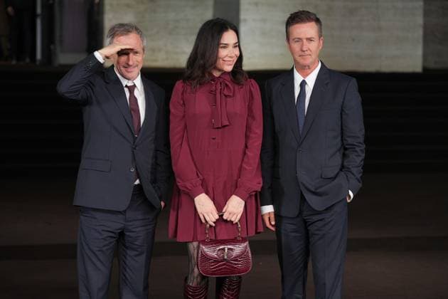 Milan, Milan Women s Fashion Week Spring Summer 2026 - Women s Fashion, Spring Summer 2026 - Gucci fashion show - guests in the photo: Spike Jonze Halina Rejin Edward Norton  Copyright: xRiccardoxGIordanox xipa-agency.netx xRiccardoxGiordano IPAx IPA_Agency_IPA65619576