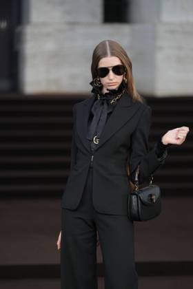 Milan, Milan Women s Fashion Week Spring Summer 2026 - Women s Fashion, Spring Summer 2026 - Gucci fashion show - guests in the photo: Liz Schweikl  Copyright: xRiccardoxGIordanox xipa-agency.netx xRiccardoxGiordano IPAx IPA_Agency_IPA65620110