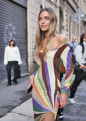 Milan, Milan Women s Fashion Week Spring Summer 2026 - Women s Fashion, Spring Summer 2026 - Iceberg fashion show - arrivals - In the photo: guest  Copyright: xLucaxPontix xipa-agency.netx xLucaPonti IpaAgencyx IPA_Agency_IPA65622085