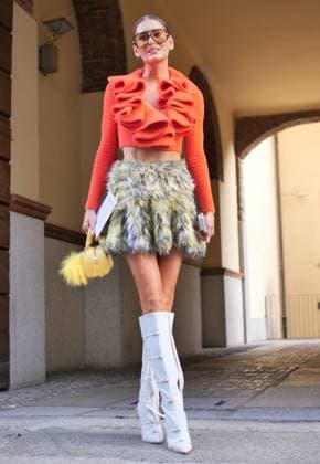 Milan, Milan Women s Fashion Week Spring Summer 2026 - Women s Fashion, Spring Summer 2026 - Iceberg fashion show - arrivals - In the photo: guest  Copyright: xLucaxPontix xipa-agency.netx xLucaPonti IpaAgencyx IPA_Agency_IPA65622130