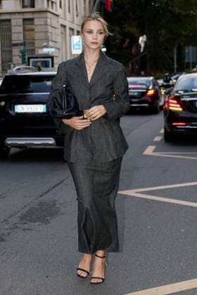 MFW - Alberta Ferretti Arrivals Christopher Aleo e Simona Jakstaite arrive to Alberta Ferretti fashion show during the Milan Fashion Week Women’s Spring-Summer 2026 on September 23, 2025 in Milan (Italy), Italy. Photo by Marco Piovanotto ABACAPRESS.COM Milan Italy  Copyright: xPiovanottoxMarco ABACAx