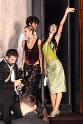 MFW - Palazzo Mezzanotte Delilah Belle Hamlin, Amelia Gray Hamlin arrive to Palazzo Mezzanotte to attending the premiere screening of short-movie Tiger during the Milan Fashion Week Women’s Spring-Summer 2026 on September 23, 2025 in Milan (Italy), Italy. Photo by Marco Piovanotto ABACAPRESS.COM Milan Italy  Copyright: xPiovanottoxMarco ABACAx