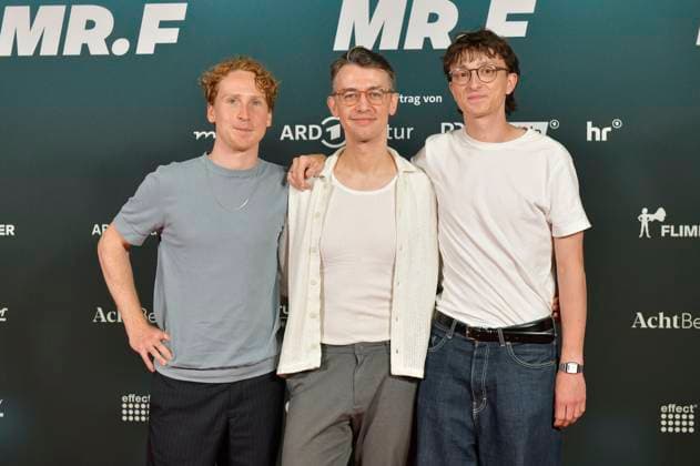 Moritz Henneberg, Igor Plischke and Julius Drost at the premiere of the documentary Der talentierte Mr F at the cinema in theKulturBrauerei Berlin, 23 09 2025 Foto:xM.xBehrensx xFuturexImagex mister_5903