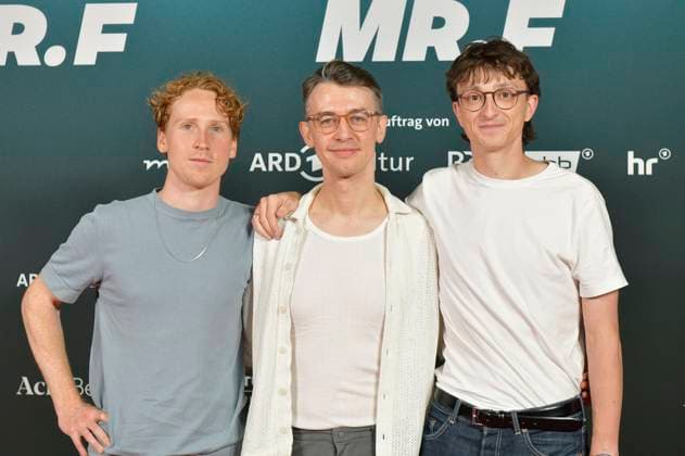 Moritz Henneberg, Igor Plischke and Julius Drost at the premiere of the documentary Der talentierte Mr F at the cinema in theKulturBrauerei Berlin, 23 09 2025 Foto:xM.xBehrensx xFuturexImagex mister_5904