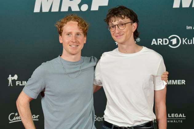 Moritz Henneberg and Julius Drost at the premiere of the documentary Der talentierte Mr F at the cinema in theKulturBrauerei Berlin, 23 09 2025 Foto:xM.xBehrensx xFuturexImagex mister_5908