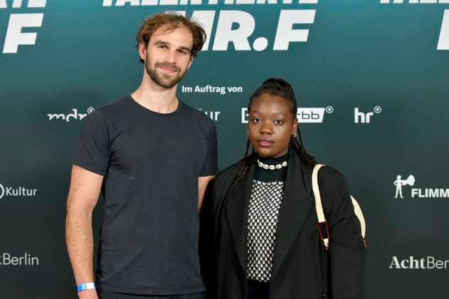 Kathy Etoa with companion at the premiere of the documentary film The Talented Mr F at the cinema in theKulturBrauerei Berlin, 23 09 2025 Foto:xM.xBehrensx xFuturexImagex mister_5930