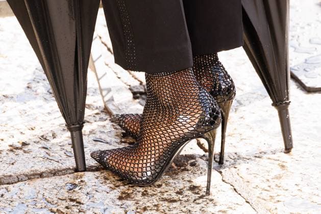 News - Diesel - Arrivals - Milan Fashion Week - Womenswear Spring Summer 2026 Jo Squillo (shoes detail) is seen at the Diesel fashion show during Milan Fashion Week Women s Collection Spring Summer 2026. Milan (Italy), September 23rd, 2025. Photo: Cinzia Camela. Milan Circle Milano Italy Copyright: xCinziaxCamelax xLiveMediax LPN_2042778