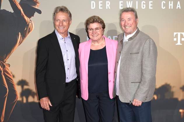 Bernhard Langer, Sigi Langer and Erwin Langer at the premiere of the documentary Bernhard Langer Der ewige Champion at Cinedom Cologne, 23 09 2025 Foto:xR.xSchmiegeltx xFuturexImagex langer_5922