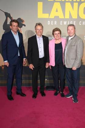 Leopold Hoesch, Bernhard Langer, Sigi Langer and Erwin Langer at the premiere of the documentary Bernhard Langer Der ewige Champion at the Cinedom Cologne, 23 09 2025 Foto:xR.xSchmiegeltx xFuturexImagex langer_5951