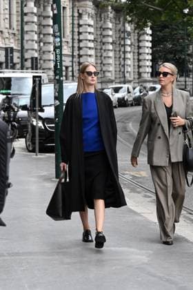 Milan, Jil Sander - Arrival of Guests - Milan Fashion Week - Womenswear Spring Summer 2026. In the photo: Eva Riccobono  Copyright: xSimonexComix xipa-agency.netx xSimonexComix IPA_Agency_IPA65649116