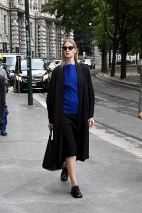 Milan, Jil Sander - Arrival of Guests - Milan Fashion Week - Womenswear Spring Summer 2026. In the photo: Eva Riccobono  Copyright: xSimonexComix xipa-agency.netx xSimonexComix IPA_Agency_IPA65649194