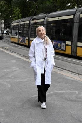 Milan, Italy: Milan, Jil Sander - Arrival of Guests - Milan Fashion Week - Womenswear Spring Summer 2026. Pictured: Carla Sozzani Milan Italy  - ZUMAp169 20250924_zea_p169_073 Copyright: xSimonexComix