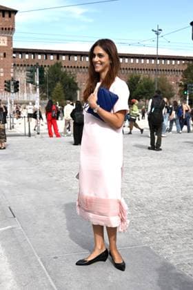 Milan, Italy: Milan, Jil Sander - Arrival of Guests - Milan Fashion Week - Womenswear Spring Summer 2026. Pictured: Miriam Leone Milan Italy  - ZUMAp169 20250924_zea_p169_095 Copyright: xSimonexComix