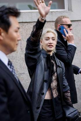 MFW Fendi Arrivals MP Bang Chan, leader of the South Korean boys band Stray Kids arrives to Fendi fashion show during Milan s Fashion Week Womenswear Spring Summer 2026, on September 24, 2025 in Milan (Italy), Italy. Photo by Marco Piovanotto Abacapress.com  Copyright: xPiovanottoxMarco ABACAx