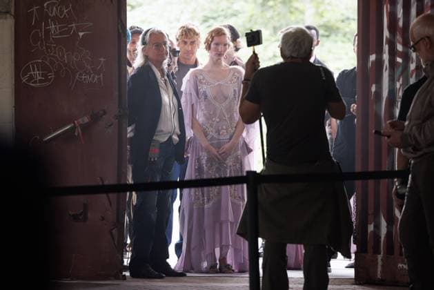 News - Antonio Marras - Runway and celebrities- Milan Fashion Week - Womenswear Spring Summer 2026 A model waiting to walk the runway at the Antonio Marras fashion show during the Milan Womenswear Spring Summer 2026 on September 24, 2025 in Milan, Italy. Photo: Cinzia Camela. Milano Viale Molise, 68 Italy Copyright: xCinziaxCamelax xLiveMediax LPN_2044418