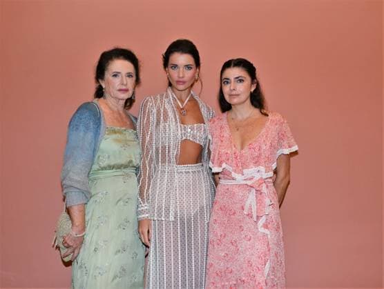 Milan, Italy Luisa Beccaria Spring Summer 2026 collection presentation show In the photo: Vialina Lemann and Luisa Beccaria and daughter Lucilla Beccaria designer of the brand  Copyright: xNickxZonnax xipa-agency.netx xNickxZonnax IPA_Agency_IPA65687156