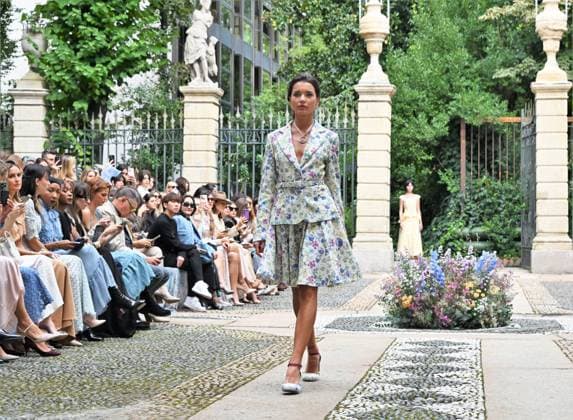 Milan,Italy Luisa Beccaria Spring Summer 2026 collection presentation show In the photo:Vialina Lemann show  Copyright: xNickxZonnax xipa-agency.netx xNickxZonnax IPA_Agency_IPA65687191