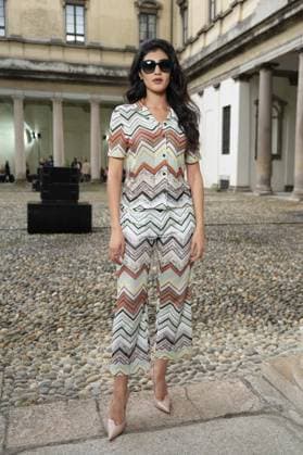 Milan, Italy: Milan, Milan Women s Fashion Week Spring Summer 2026 - Women s Fashion, Spring Summer 2026. - Missoni fashion show - arrivals in the photo: guest Milan Italy  - ZUMAp169 20250924_zea_p169_1012 Copyright: xRiccardoxGIordanox