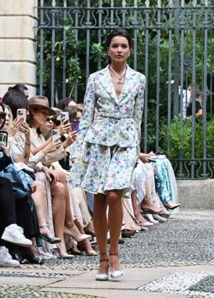 Milan: Milan,Italy Luisa Beccaria Spring Summer 2026 collection presentation show In the photo:Vialina Lemann show Milan  - ZUMAp169 20250924_zea_p169_1062 Copyright: xNickxZonnax
