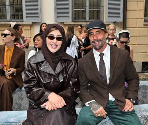 Milan, Italy Luisa Beccaria Spring Summer 2026 collection presentation show. In the photo: Afraa al Noaimi, Vittorio Brumotti  Copyright: xNickxZonnax xipa-agency.netx xNickxZonnax IPA_Agency_IPA65691304