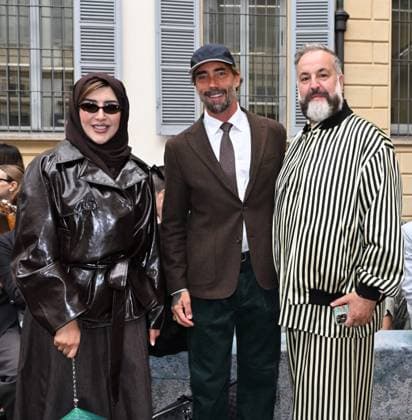 Milan: Milan, Italy Luisa Beccaria Spring Summer 2026 collection presentation show. In the photo: Afraa al Noaimi, Vittorio Brumotti Milan  - ZUMAp169 20250924_zea_p169_1101 Copyright: xNickxZonnax